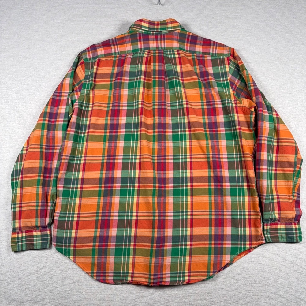 Ralph Lauren Classic Fit Shirt Mens XL Orange Green Cotton Long Sleeve Button - Picture 12 of 12